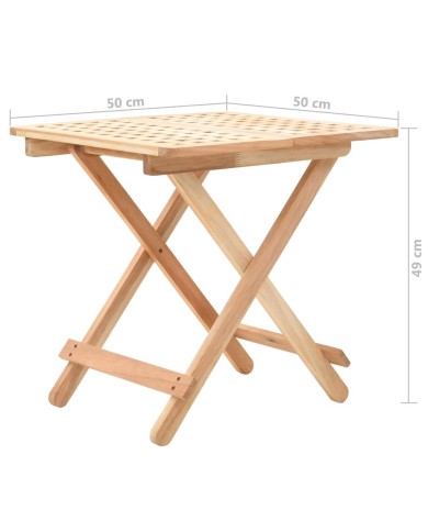 Table d'appoint pliante 50 x 50 x 49 cm Bois de noyer massif