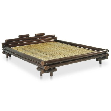 Cadre de lit Marron foncé Bambou 180 x 200 cm