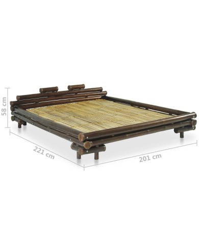 Cadre de lit Marron foncé Bambou 180 x 200 cm