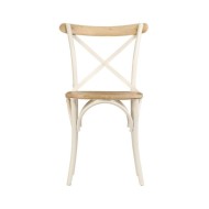 Chaises à dossier croisé 2 pcs Blanc Bois de manguier solide