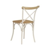Chaises à dossier croisé 2 pcs Blanc Bois de manguier solide