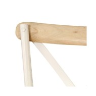 Chaises à dossier croisé 2 pcs Blanc Bois de manguier solide