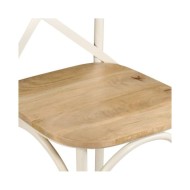 Chaises à dossier croisé 2 pcs Blanc Bois de manguier solide
