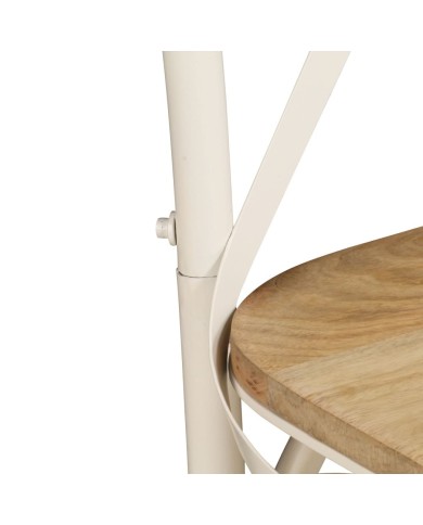 Chaises à dossier croisé 2 pcs Blanc Bois de manguier solide