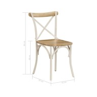 Chaises à dossier croisé 2 pcs Blanc Bois de manguier solide