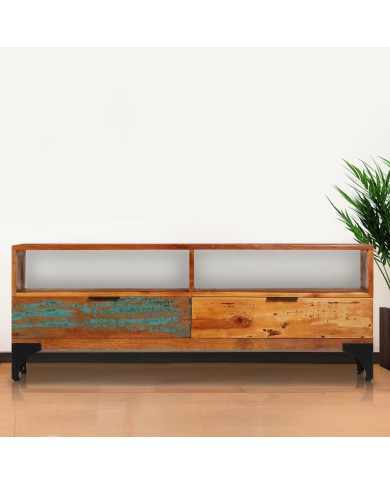 Meuble TV 118 x 35 x 45 cm Bois de récupération massif