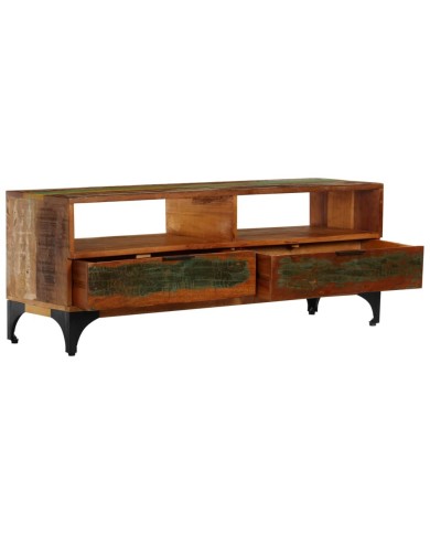 Meuble TV 118 x 35 x 45 cm Bois de récupération massif