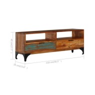 Meuble TV 118 x 35 x 45 cm Bois de récupération massif