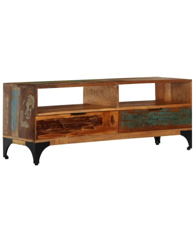 Meuble TV 118 x 35 x 45 cm Bois de récupération massif