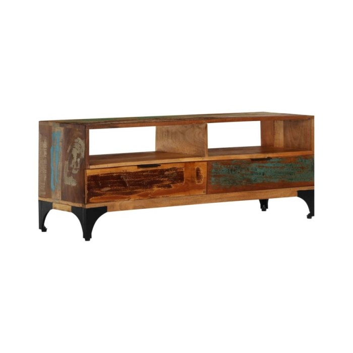 Meuble TV 118 x 35 x 45 cm Bois de récupération massif