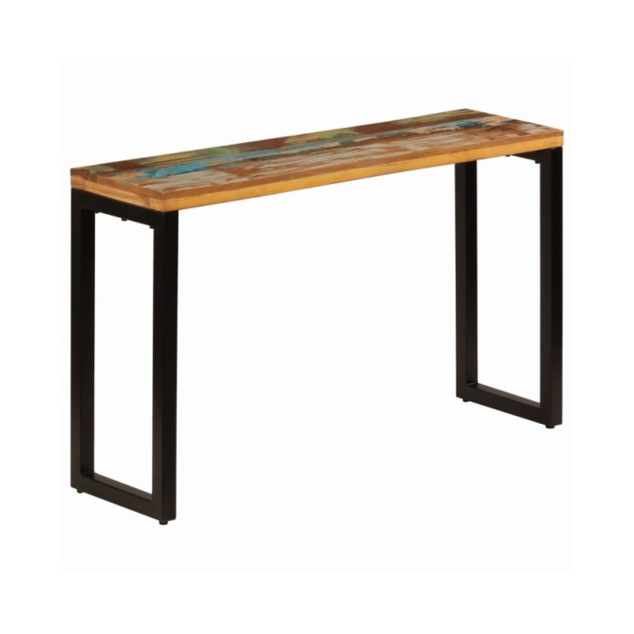 Table console 120x35x76 cm Bois de récupération solide et acier