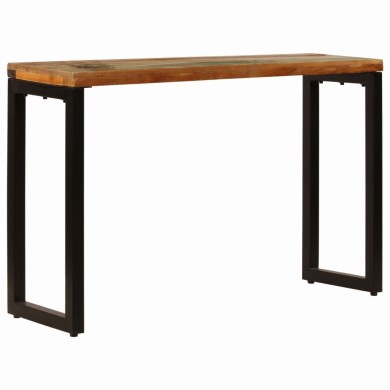 Table console 120x35x76 cm Bois de récupération solide et acier