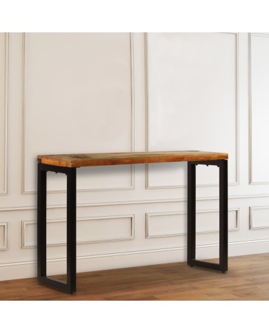 Table console 120x35x76 cm Bois de récupération solide et acier