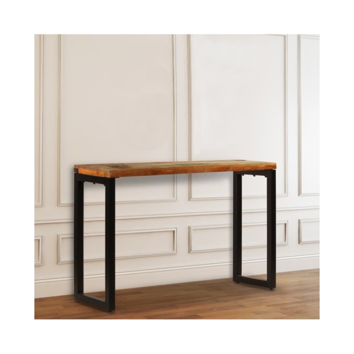 Table console 120x35x76 cm Bois de récupération solide et acier