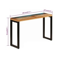 Table console 120x35x76 cm Bois de récupération solide et acier