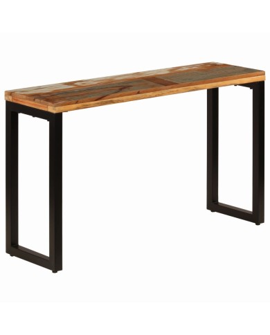 Table console 120x35x76 cm Bois de récupération solide et acier