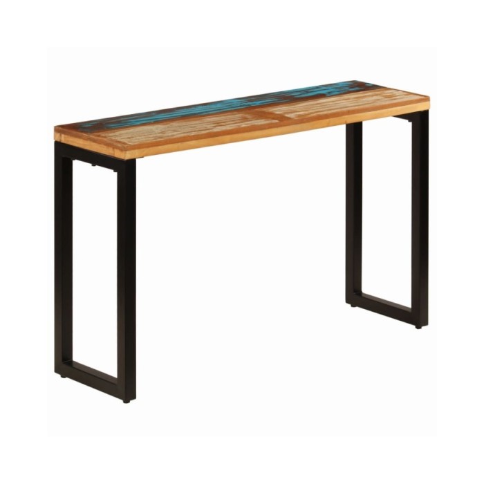 Table console 120x35x76 cm Bois de récupération solide et acier