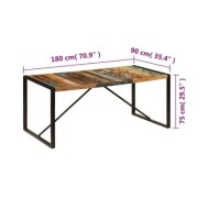 Table de salle à manger 180x90x75 cm Bois de récupération