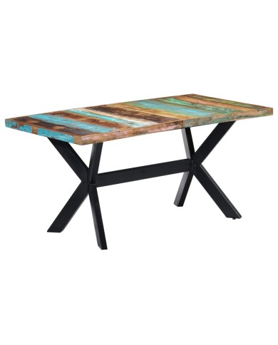 Table de salle à manger 160x80x75cm Bois de récupération massif