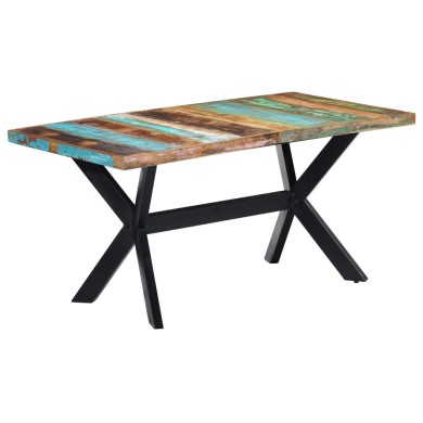 Table de salle à manger 160x80x75cm Bois de récupération massif