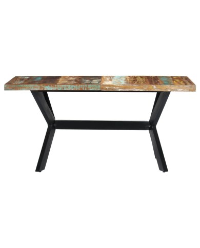 Table de salle à manger 160x80x75cm Bois de récupération massif