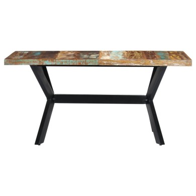 Table de salle à manger 160x80x75cm Bois de récupération massif