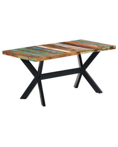 Table de salle à manger 160x80x75cm Bois de récupération massif