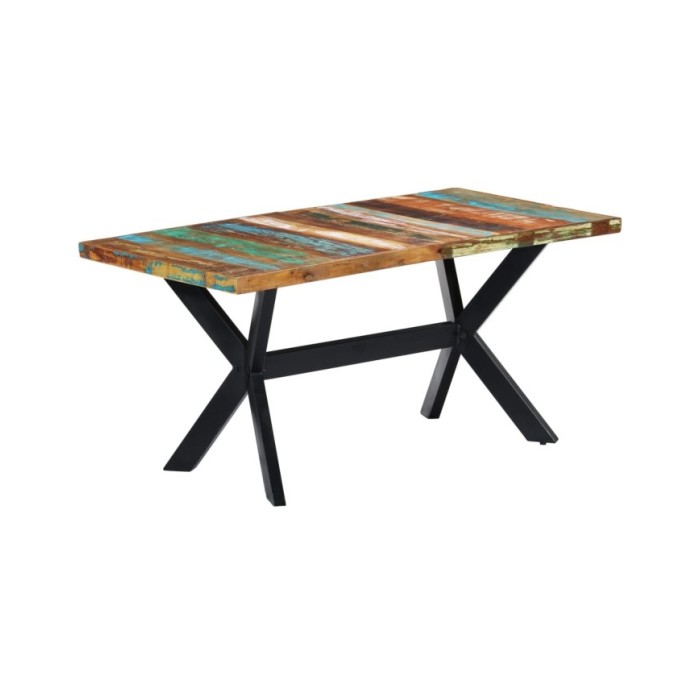Table de salle à manger 160x80x75cm Bois de récupération massif