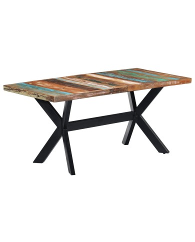 Table de salle à manger 160x80x75cm Bois de récupération massif