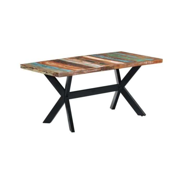 Table de salle à manger 160x80x75cm Bois de récupération massif