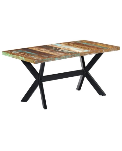 Table de salle à manger 160x80x75cm Bois de récupération massif