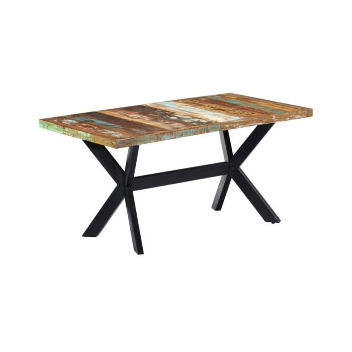 Table de salle à manger 160x80x75cm Bois de récupération massif