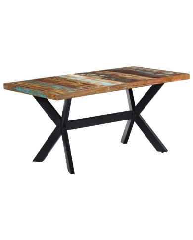 Table de salle à manger 160x80x75cm Bois de récupération massif