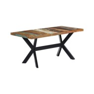 Table de salle à manger 160x80x75cm Bois de récupération massif