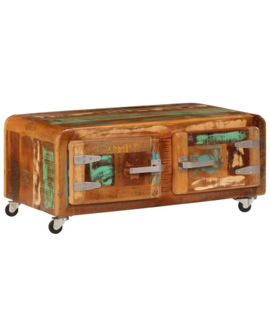 Table basse 85 x 55 x 40 cm Bois de récupération massif