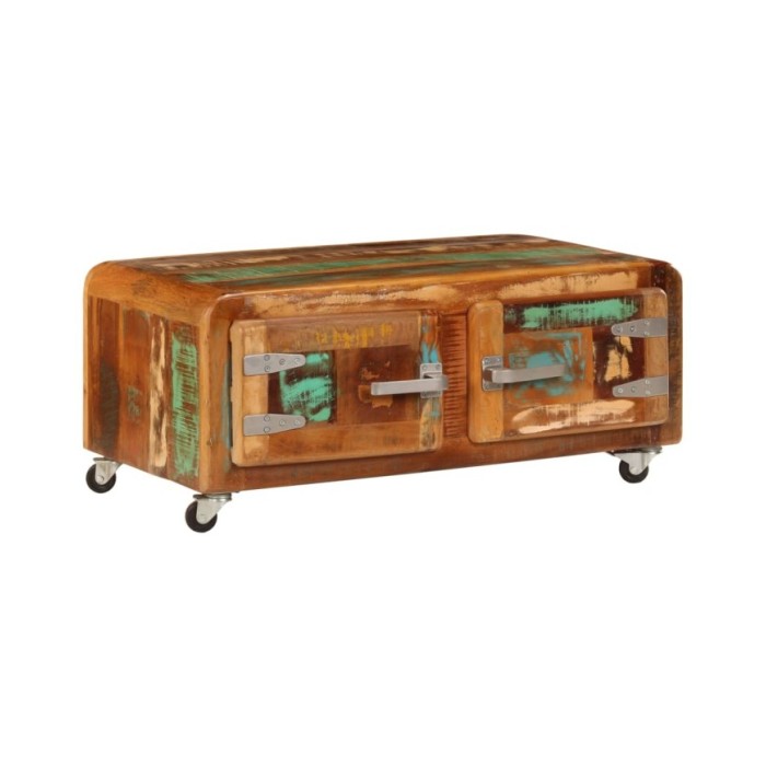 Table basse 85 x 55 x 40 cm Bois de récupération massif