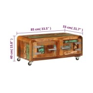Table basse 85 x 55 x 40 cm Bois de récupération massif