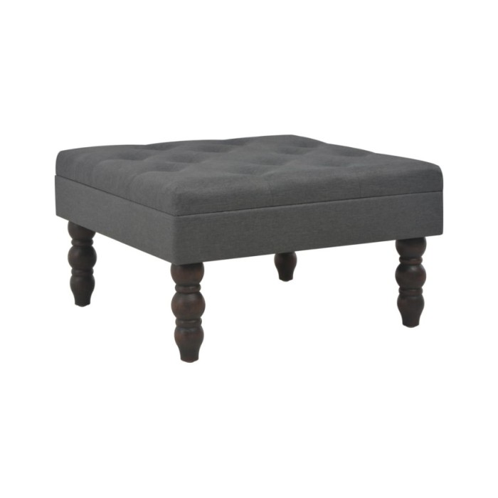 Tabouret Gris foncé 60x60x36 cm Polyester