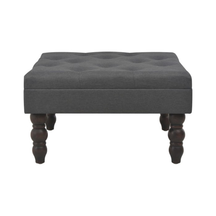 Tabouret Gris foncé 60x60x36 cm Polyester