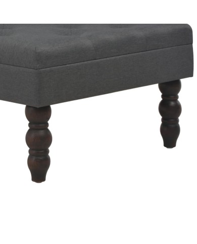 Tabouret Gris foncé 60x60x36 cm Polyester