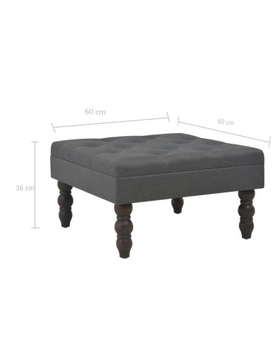 Tabouret Gris foncé 60x60x36 cm Polyester