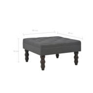 Tabouret Gris foncé 60x60x36 cm Polyester