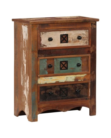 Coffre à tiroirs 60x30x75 cm Bois solide de récupération
