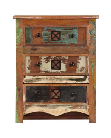 Coffre à tiroirs 60x30x75 cm Bois solide de récupération