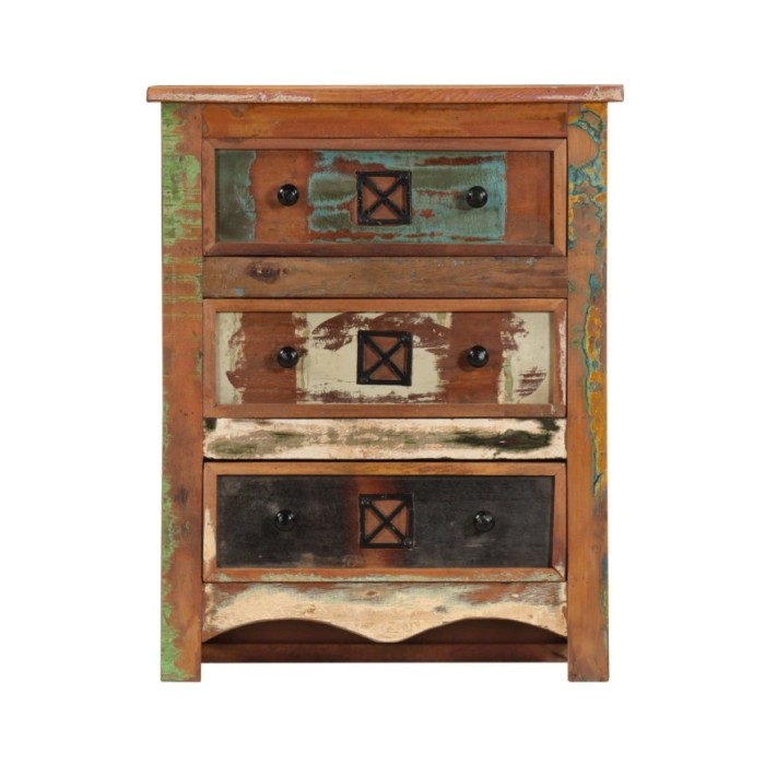 Coffre à tiroirs 60x30x75 cm Bois solide de récupération