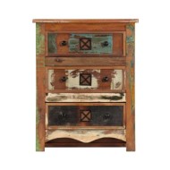 Coffre à tiroirs 60x30x75 cm Bois solide de récupération