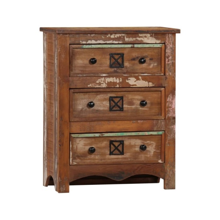 Coffre à tiroirs 60x30x75 cm Bois solide de récupération