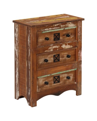 Coffre à tiroirs 60x30x75 cm Bois solide de récupération