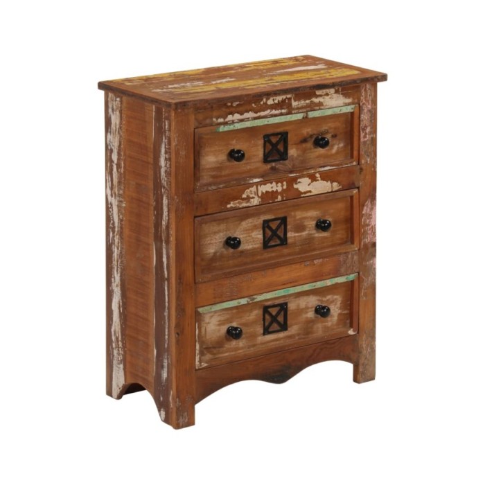 Coffre à tiroirs 60x30x75 cm Bois solide de récupération