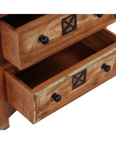 Coffre à tiroirs 60x30x75 cm Bois solide de récupération